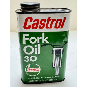 Castrol Fork Oil 30 Motorcycle Oil Can - Vintage 1 Pint Can